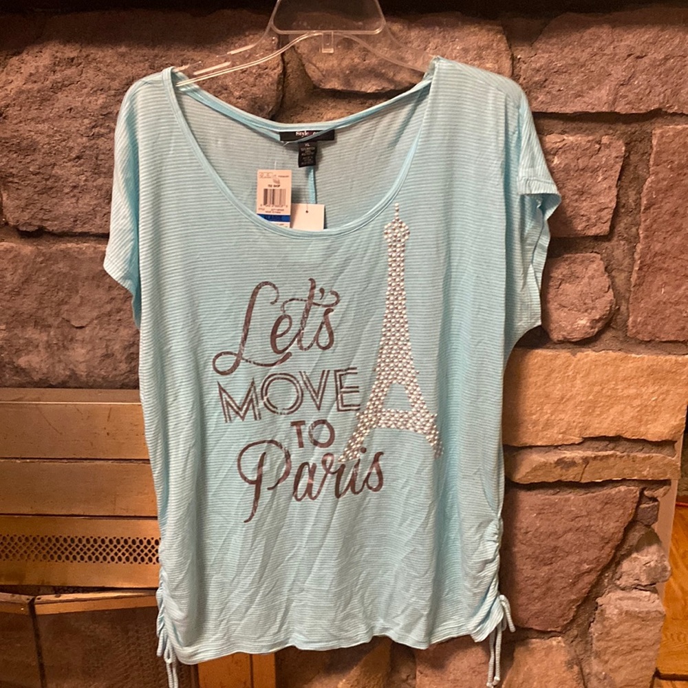 NWT!! Style & Co women's "let's move to Paris" top! Size XL